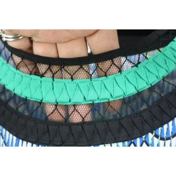 Sandra Darren Sleeveless Silky Maxi Dress-Size 14-Mesh Collar-Tie Belt - Picture 8 of 9